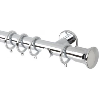 Rolls Neo 35mm Trumpet Chrome Cylinder Bracket Metal Curtain Pole