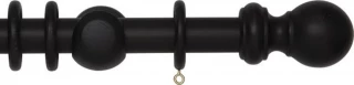Rolls Woodline 28mm Black Wood Curtain Pole