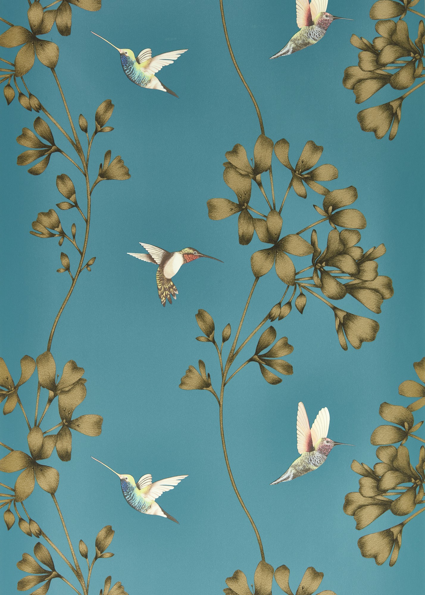 Harlequin Amazilia 112604 Wallpaper | Teal/Gold | Zenga Interiors