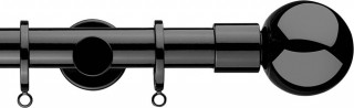 Integra Inspired Eclipse 28mm High Gloss Black Metal Curtain Pole