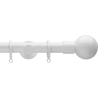 Integra Inspired Eclipse 28mm High Gloss White Metal Curtain Pole