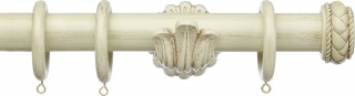 Integra Masterpiece 35mm Distressed Cream Wood Curtain Pole