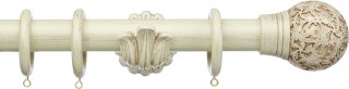 Integra Masterpiece 35mm Distressed Cream Wood Curtain Pole