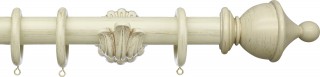 Integra Masterpiece 35mm Distressed Cream Wood Curtain Pole