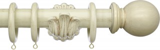 Integra Masterpiece 50mm Distressed Cream Wood Curtain Pole