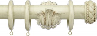 Integra Masterpiece 50mm Distressed Cream Wood Curtain Pole