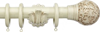 Integra Masterpiece 50mm Distressed Cream Wood Curtain Pole