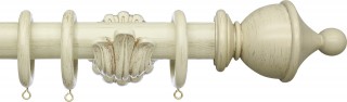 Integra Masterpiece 50mm Distressed Cream Wood Curtain Pole