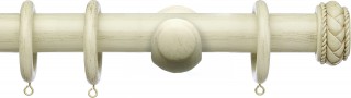 Integra Masterpiece 35mm Distressed Cream Wood Curtain Pole