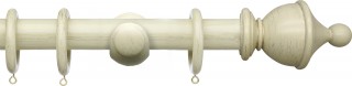 Integra Masterpiece 35mm Distressed Cream Wood Curtain Pole