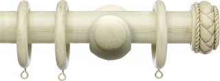 Integra Masterpiece 50mm Distressed Cream Wood Curtain Pole