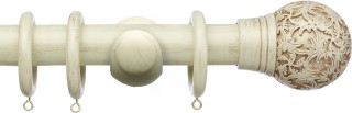 Integra Masterpiece 50mm Distressed Cream Wood Curtain Pole