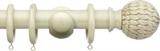 Integra Masterpiece 50mm Distressed Cream Wood Curtain Pole