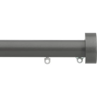 Silent Gliss 7600 Metropole 23mm Gunmetal Design Endcap Aluminium Curtain Pole