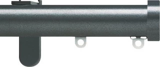 Silent Gliss 7600 Metropole 23mm Gunmetal Stud Endcap Aluminium Curtain Pole