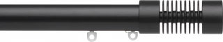Silent Gliss 7610 Metropole 30mm Black Groove Cylinder Aluminium Curtain Pole