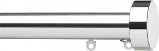Silent Gliss 7610 Metropole 30mm Chrome Design Endcap Aluminium Curtain Pole