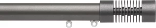 Silent Gliss 7610 Metropole 30mm Gunmetal Groove Cylinder Aluminium Curtain Pole