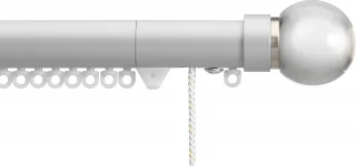 Silent Gliss 7630 Corded Metropole 30mm Anodic Grey Clear Ball Aluminium Curtain Pole