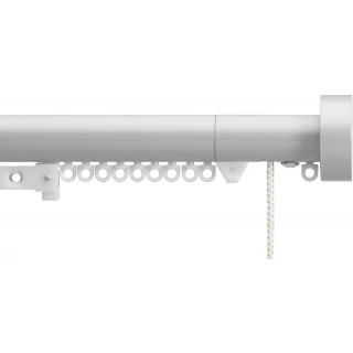 Silent Gliss 7630 Corded Metropole 30mm Anodic Grey Design Endcap Aluminium Curtain Pole