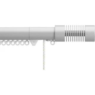 Silent Gliss 7630 Corded Metropole 30mm Anodic Grey Groove Cylinder Aluminium Curtain Pole