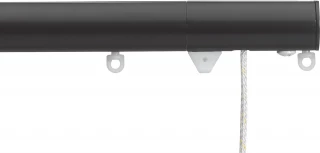 Silent Gliss 7630 Corded Metropole 30mm Black Flush Endcap Aluminium Curtain Pole