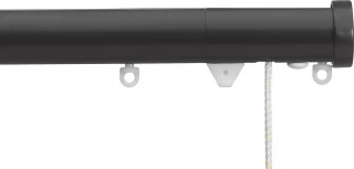 Silent Gliss 7630 Corded Metropole 30mm Black Stud Endcap Aluminium Curtain Pole