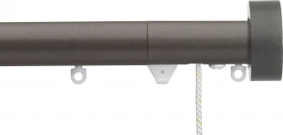 Silent Gliss 7630 Corded Metropole 30mm Bronze Design Endcap Aluminium Curtain Pole