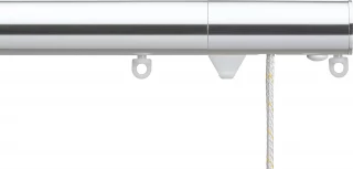 Silent Gliss 7630 Corded Metropole 30mm Chrome Flush Endcap Aluminium Curtain Pole