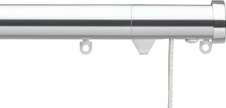 Silent Gliss 7630 Corded Metropole 30mm Chrome Stud Endcap Aluminium Curtain Pole