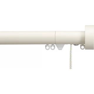 Silent Gliss 7630 Corded Metropole 30mm Ecru Design Endcap Aluminium Curtain Pole