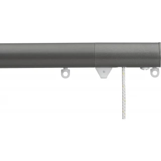 Silent Gliss 7630 Corded Metropole 30mm Gunmetal Flush Endcap Aluminium Curtain Pole