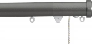 Silent Gliss 7630 Corded Metropole 30mm Gunmetal Stud Endcap Aluminium Curtain Pole