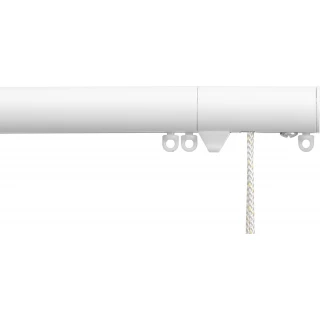 Silent Gliss 7630 Corded Metropole 30mm Matt White Flush Endcap Aluminium Curtain Pole