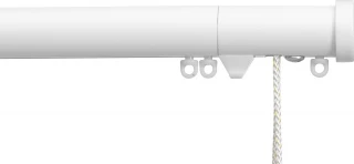 Silent Gliss 7630 Corded Metropole 30mm Matt White Stud Endcap Aluminium Curtain Pole