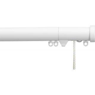 Silent Gliss 7630 Corded Metropole 30mm Matt White Stud Endcap Aluminium Curtain Pole