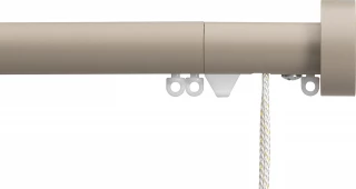 Silent Gliss 7630 Corded Metropole 30mm Ochre Design Endcap Aluminium Curtain Pole