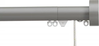 Silent Gliss 7630 Corded Metropole 30mm Slate Grey Design Endcap Aluminium Curtain Pole