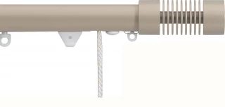 Silent Gliss 7630 Corded Metropole 30mm Taupe Groove Cylinder Aluminium Curtain Pole
