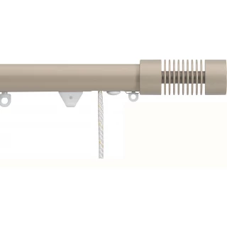 Silent Gliss 7630 Corded Metropole 30mm Taupe Groove Cylinder Aluminium Curtain Pole