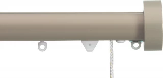 Silent Gliss 7630 Corded Metropole 30mm Taupe Design Endcap Aluminium Curtain Pole