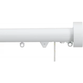 Silent Gliss 7630 Corded Metropole 30mm White Design Endcap Aluminium Curtain Pole