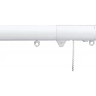 Silent Gliss 7640 Corded Metropole 50mm White Flush Endcap Aluminium Curtain Pole
