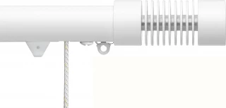 Silent Gliss 7630 Corded Metropole 30mm White Groove Cylinder Aluminium Curtain Pole