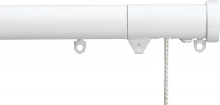 Silent Gliss 7630 Corded Metropole 30mm White Stud Endcap Aluminium Curtain Pole