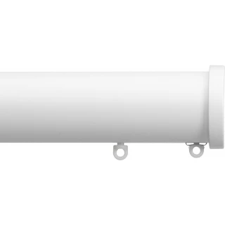 Silent Gliss 7620 Metropole 50mm Matt White Stud Endcap Aluminium Curtain Pole