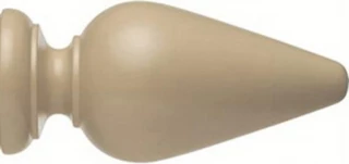 Silent Gliss Metropole 50mm Spear Taupe Wood Finial