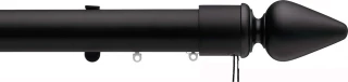 Silent Gliss 7640 Corded Metropole 50mm Black Spear Aluminium Curtain Pole