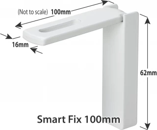Silent Gliss Smart Fix 100mm Slotted Bracket & Cover Set White