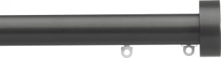 Silent Gliss 7610 Metropole 30mm Charcoal Design Endcap Aluminium Curtain Pole